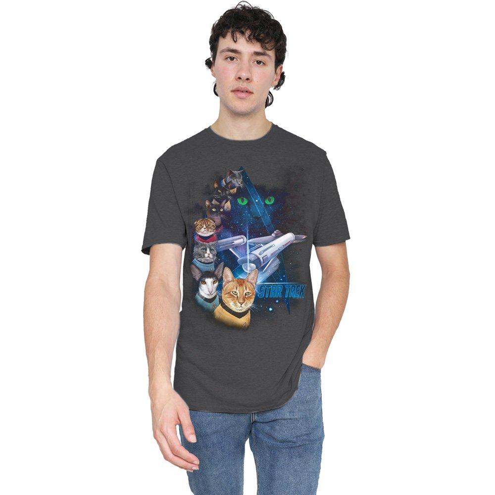 Charcoal - Star Trek - Star Trek Feline Galaxy T-Shirt Charcoal - 1