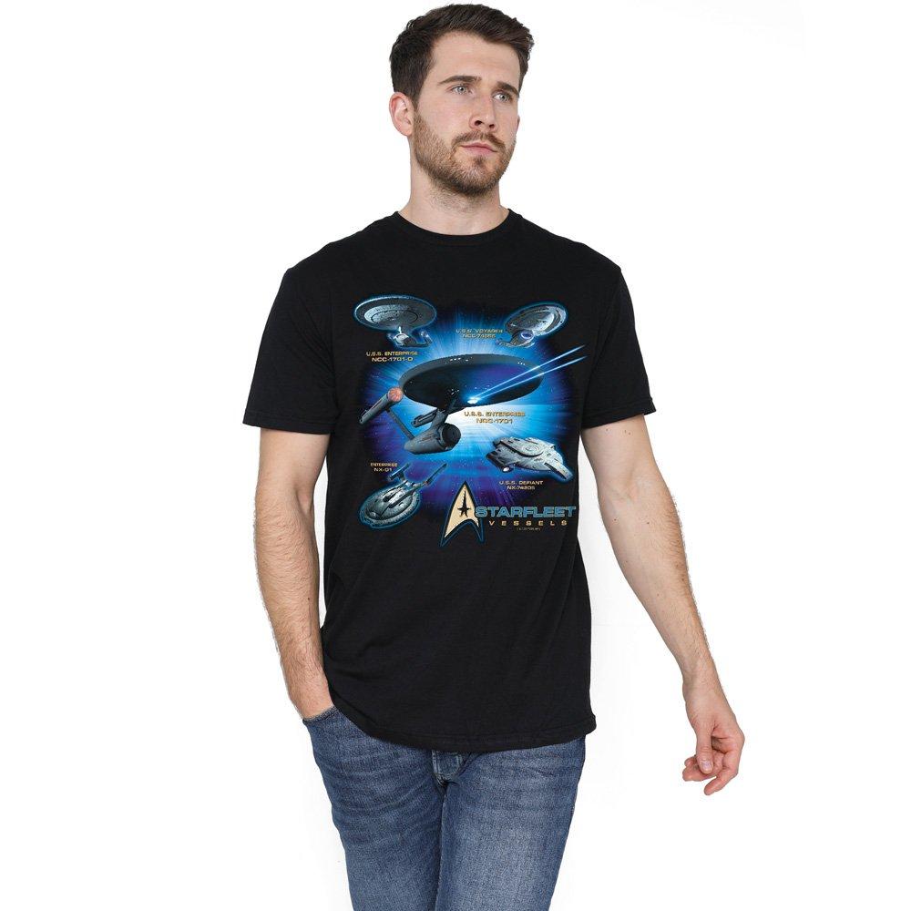 Black - Star Trek - Star Trek Starfleet Vessels T Shirt Black - 1