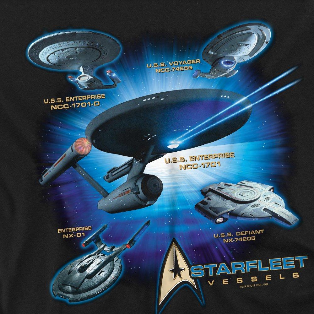 Black - Star Trek - Star Trek Starfleet Vessels T Shirt Black - 2