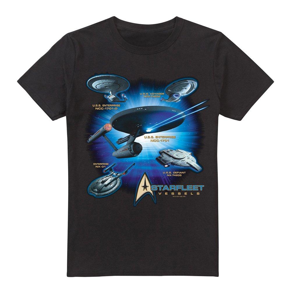 Black - Star Trek - Star Trek Starfleet Vessels T Shirt Black - 4