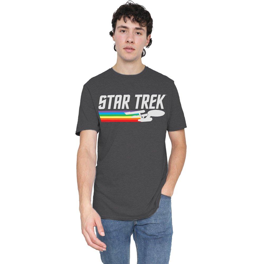 Charcoal - Star Trek - Star Trek Rainbow Trail T-Shirt-Charcoal - 1