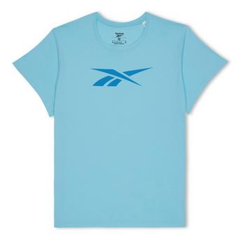 Reebok Champion Granatowy T-shirt z małym tekstowym logo na piersi