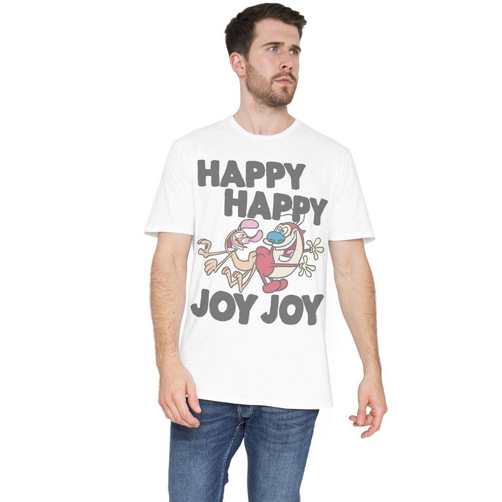 White - Other - Ren And Stimpy Happy Happy Joy Joy Unisex Adult T - 1