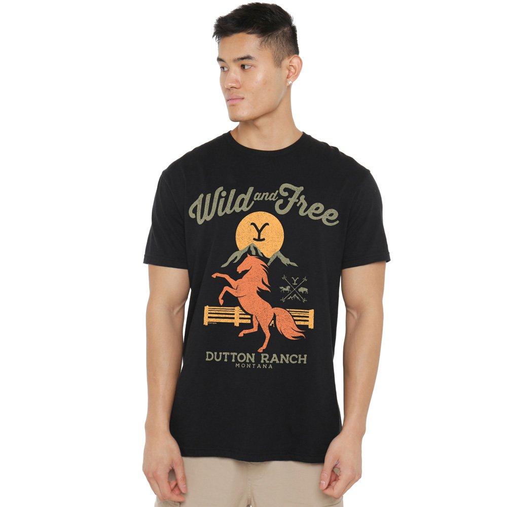 Black - Other - Yellowstone Wild And Free Unisex Adult T Shirt Bl - 1