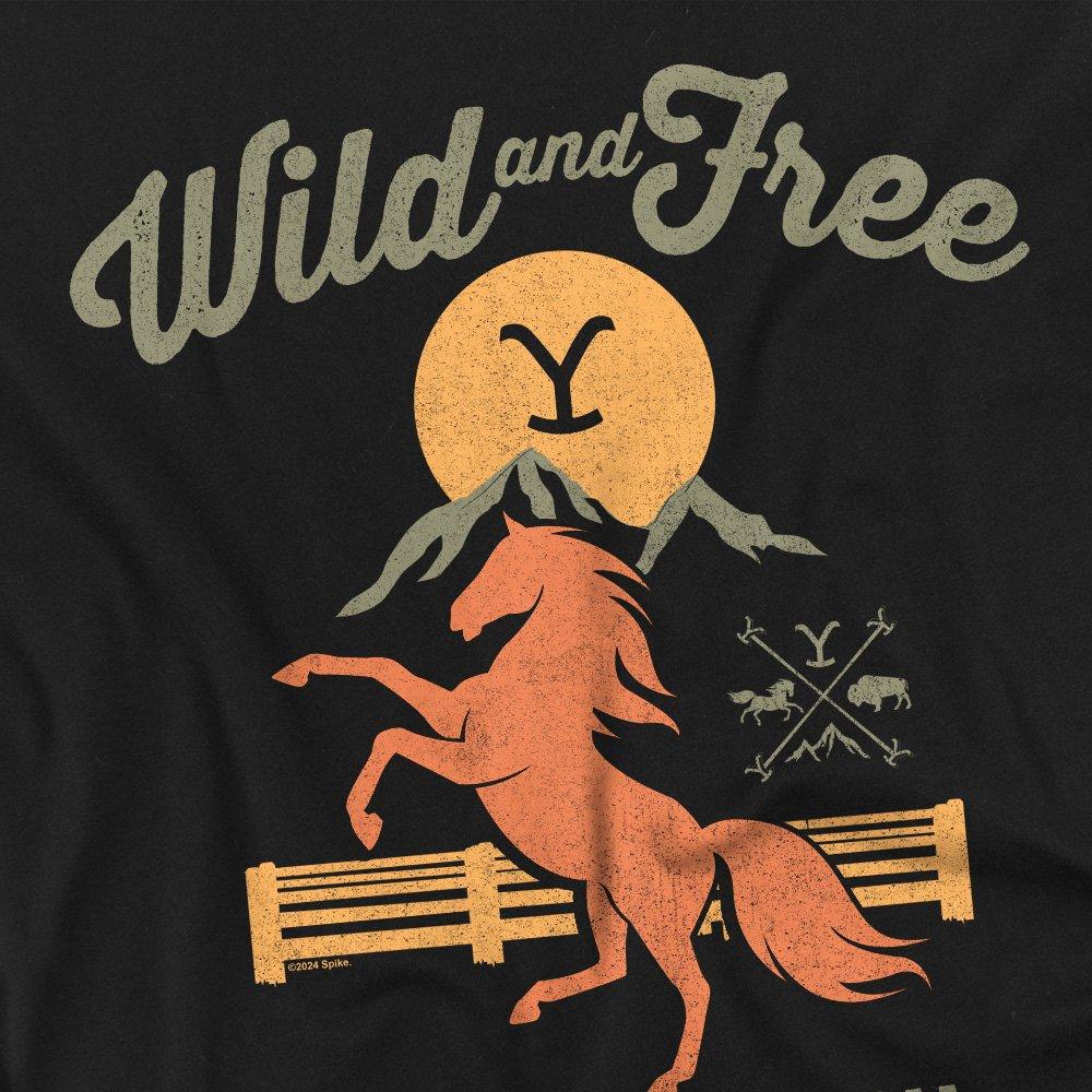 Black - Other - Yellowstone Wild And Free Unisex Adult T Shirt Bl - 2