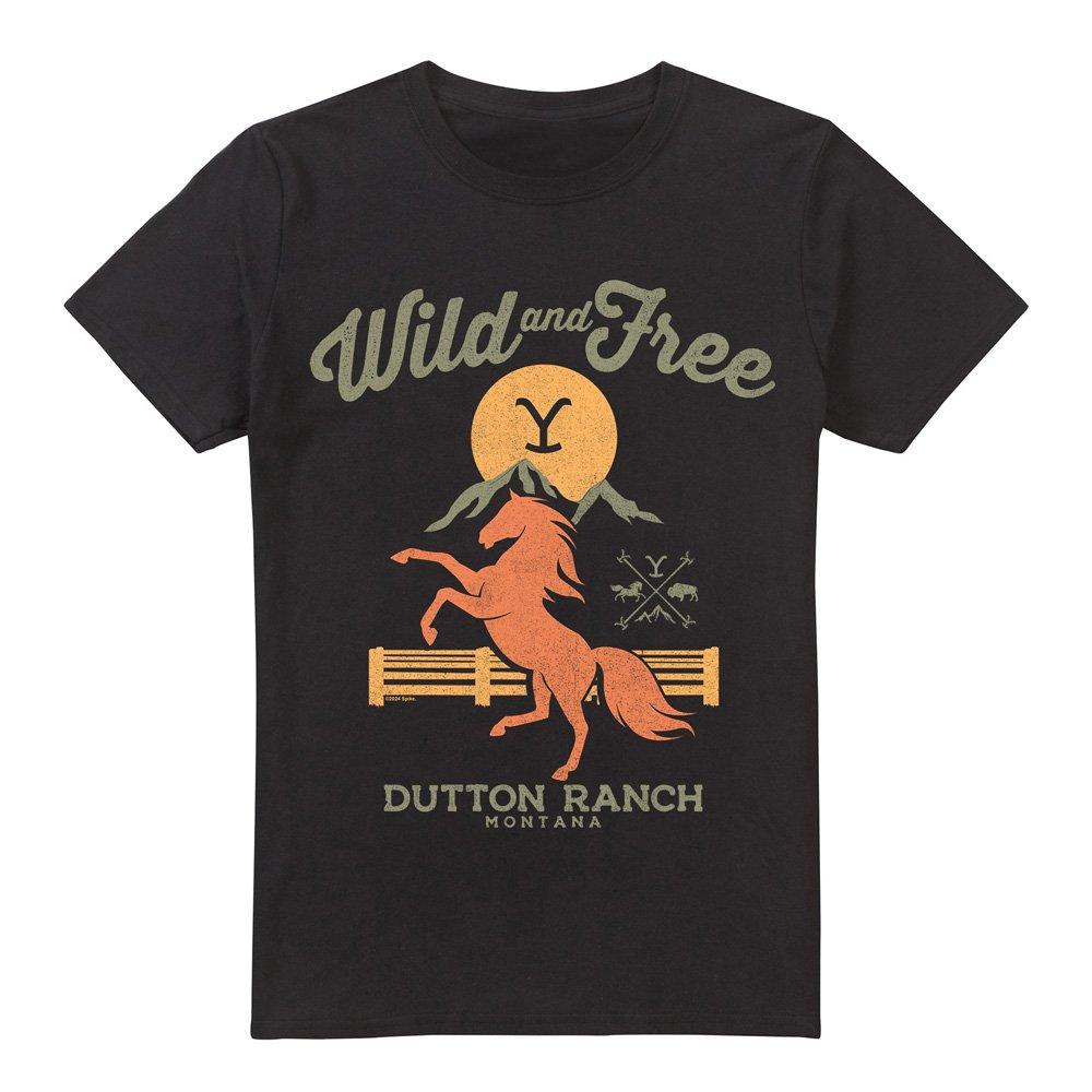 Black - Other - Yellowstone Wild And Free Unisex Adult T Shirt Bl - 4