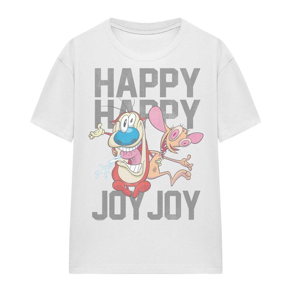 White - Other - Ren And Stimpy Happy Happy Joy Joy T-Shirt White - 4