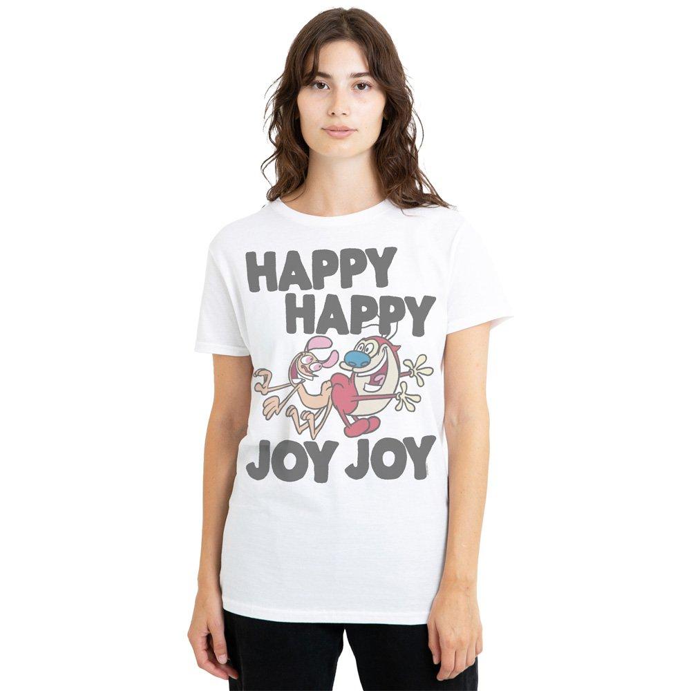 White - Other - Ren And Stimpy Happy Happy Joy Joy Pf T-Shirt Whi - 1