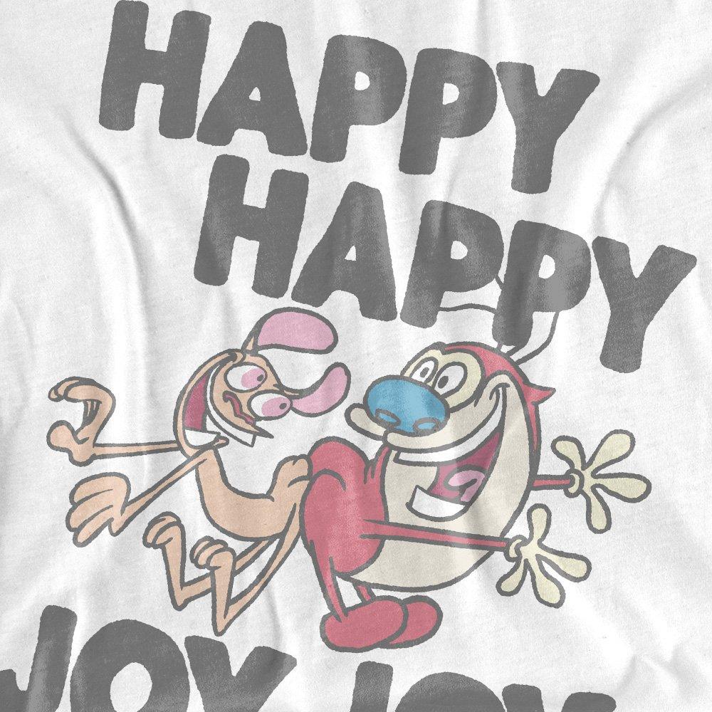 White - Other - Ren And Stimpy Happy Happy Joy Joy Pf T-Shirt Whi - 2