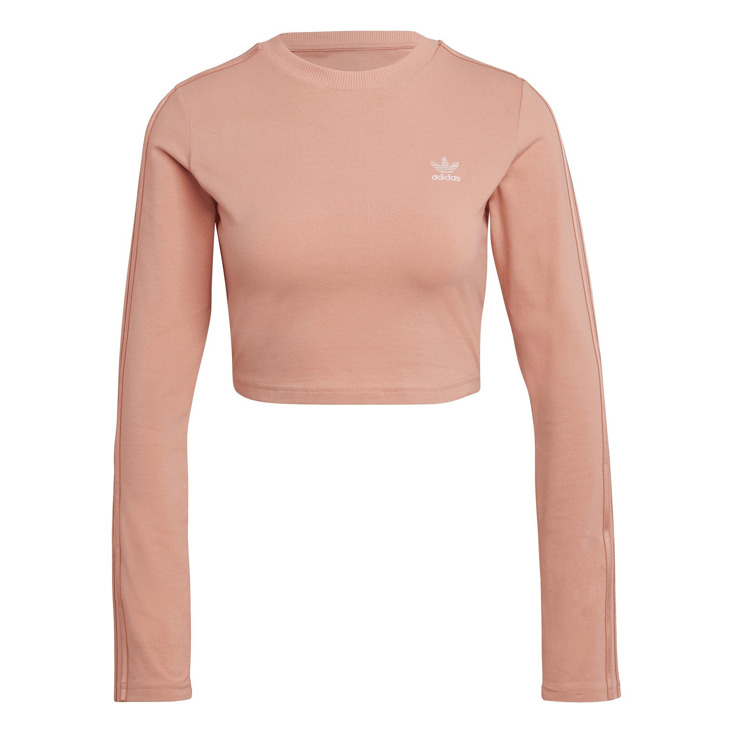 Adidas Originals Women's Long-Sleeve Crop Top - Ambient Blush - 12 (M)
