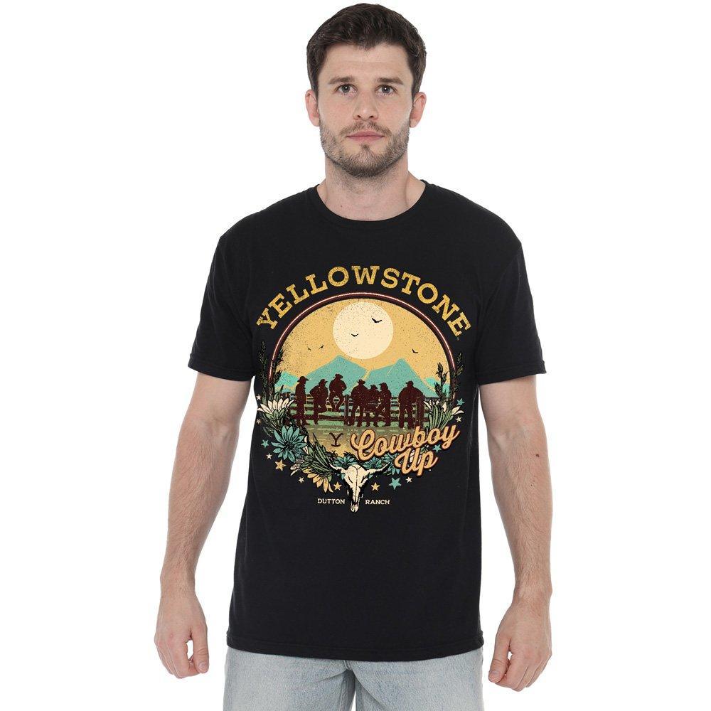 Black - Other - Yellowstone Cowboy Up Unisex Adult T Shirt Black - 1