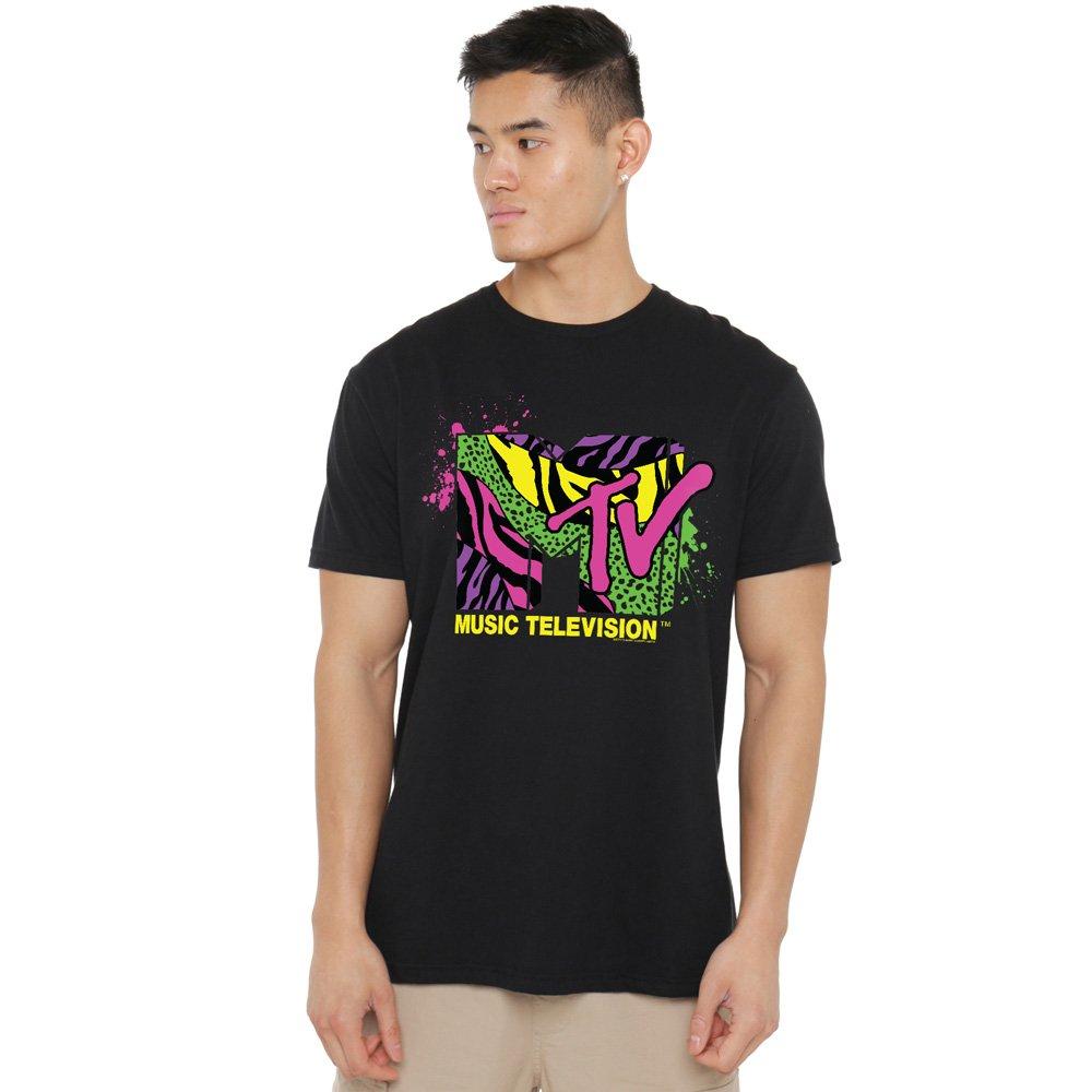Other MTV Animal Print Logo Unisex T Shirt Black