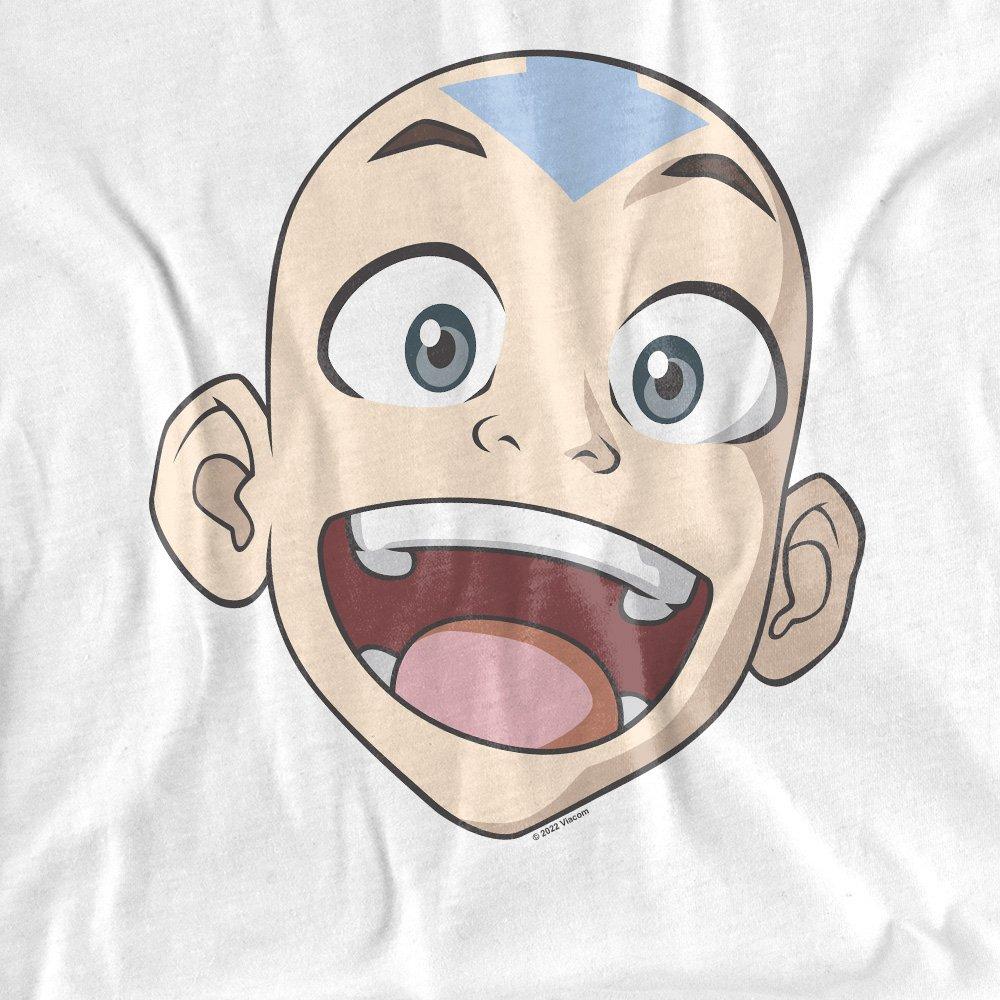 White - Other - Avatar The Last Airbender Big Aang Face T-Shirt W - 2
