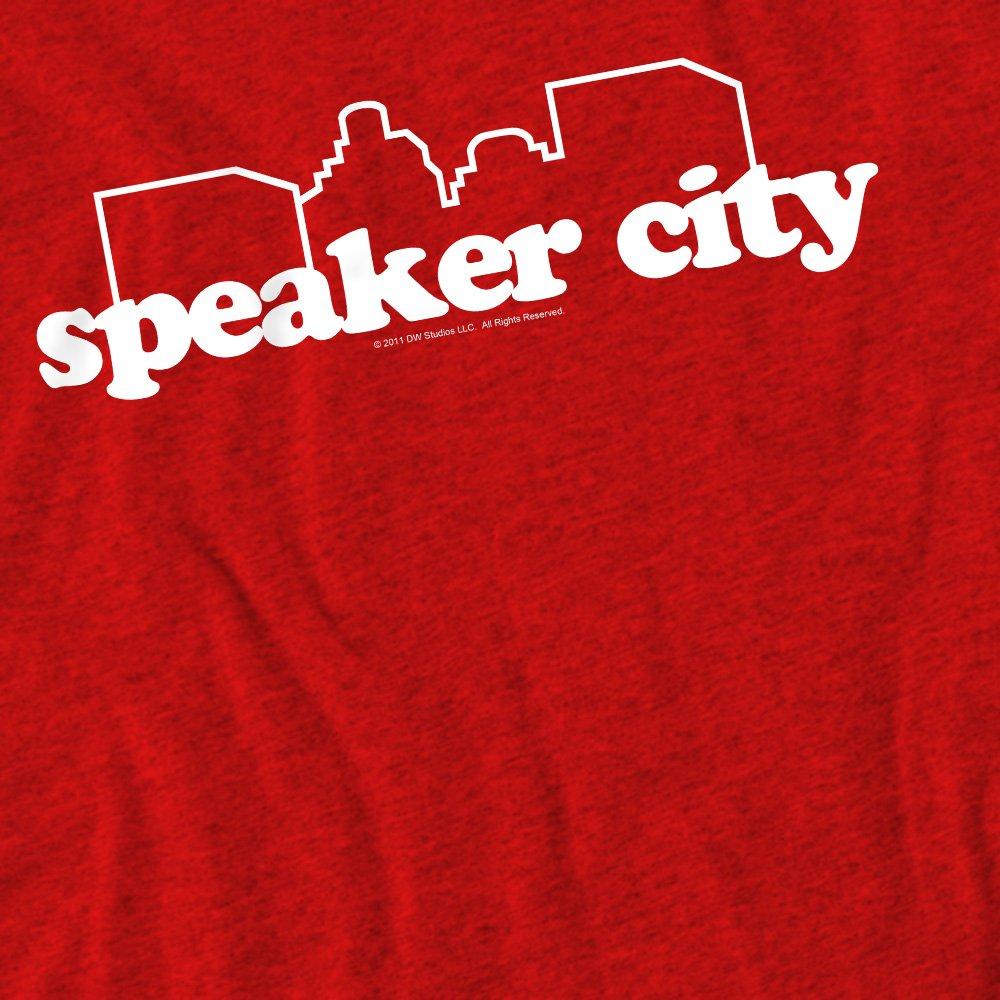 Red - Other - Old School Speaker City Logo Adult Heather Red - 2
