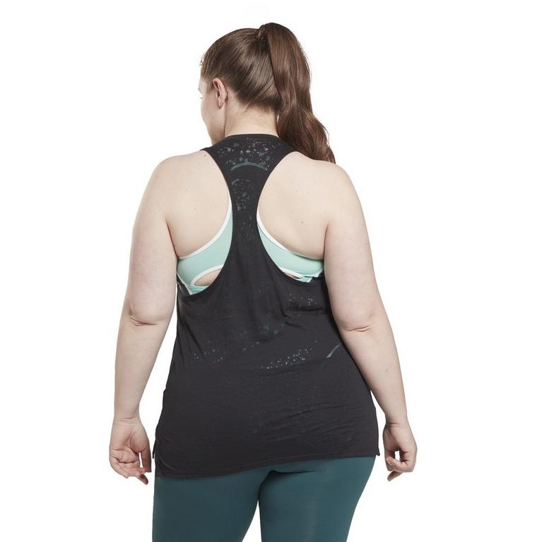 Noir - Reebok - Burnout Tank Top (Plus Size) Womens Gym Vest - 3