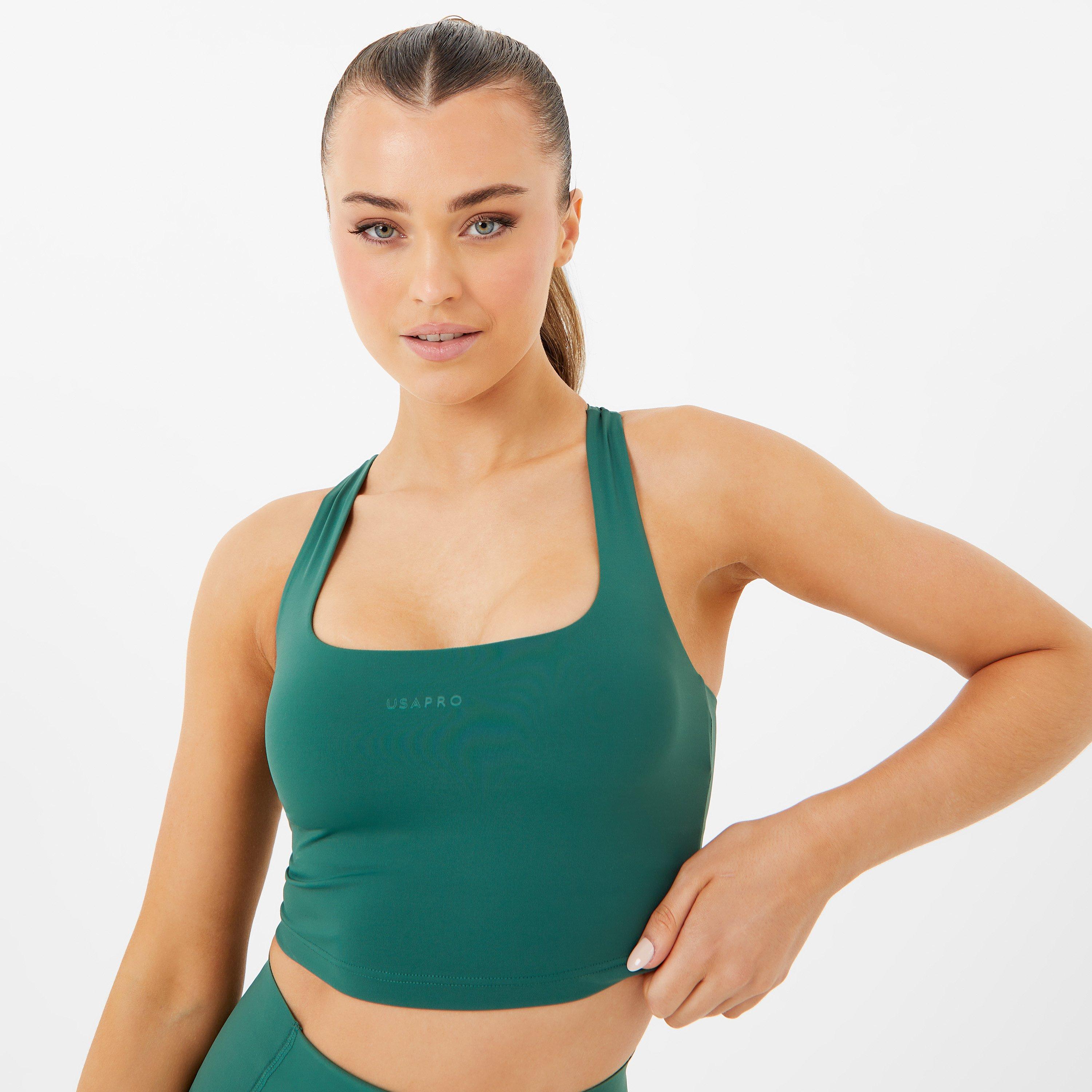 Forest Green - USA Pro - Pro x Sophie Habboo Square Neck Sports Bra - 3