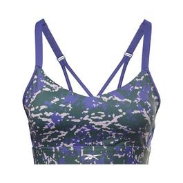 Reebok Lux Speckle Modern Safari Strappy Bra Womens Medium Impact Sports