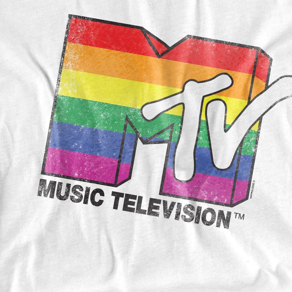 White - Other - MTV Rainbow Pride Logo T-Shirt White - 2