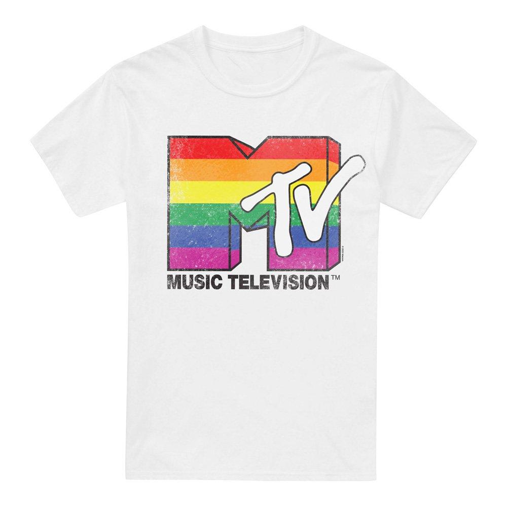 White - Other - MTV Rainbow Pride Logo T-Shirt White - 4