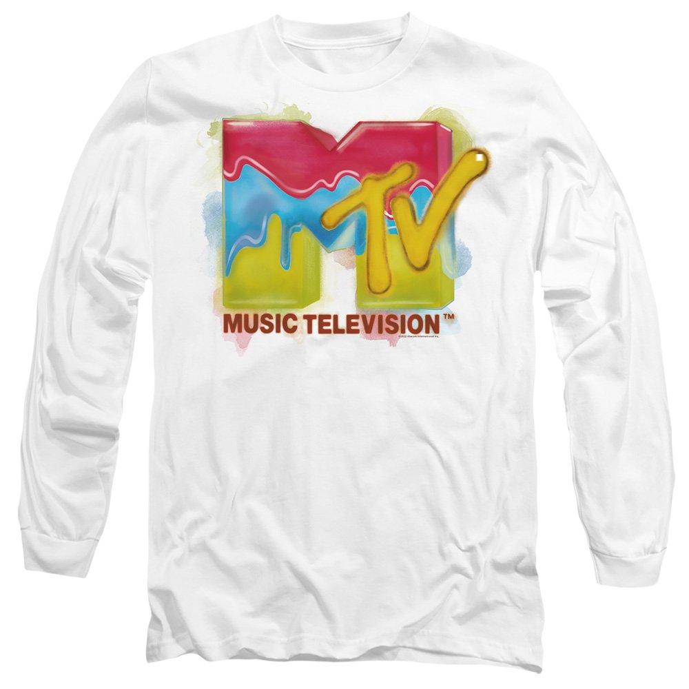 White - Other - MTV Paint Logo Mens Long Sleeve T Shirt White - 1
