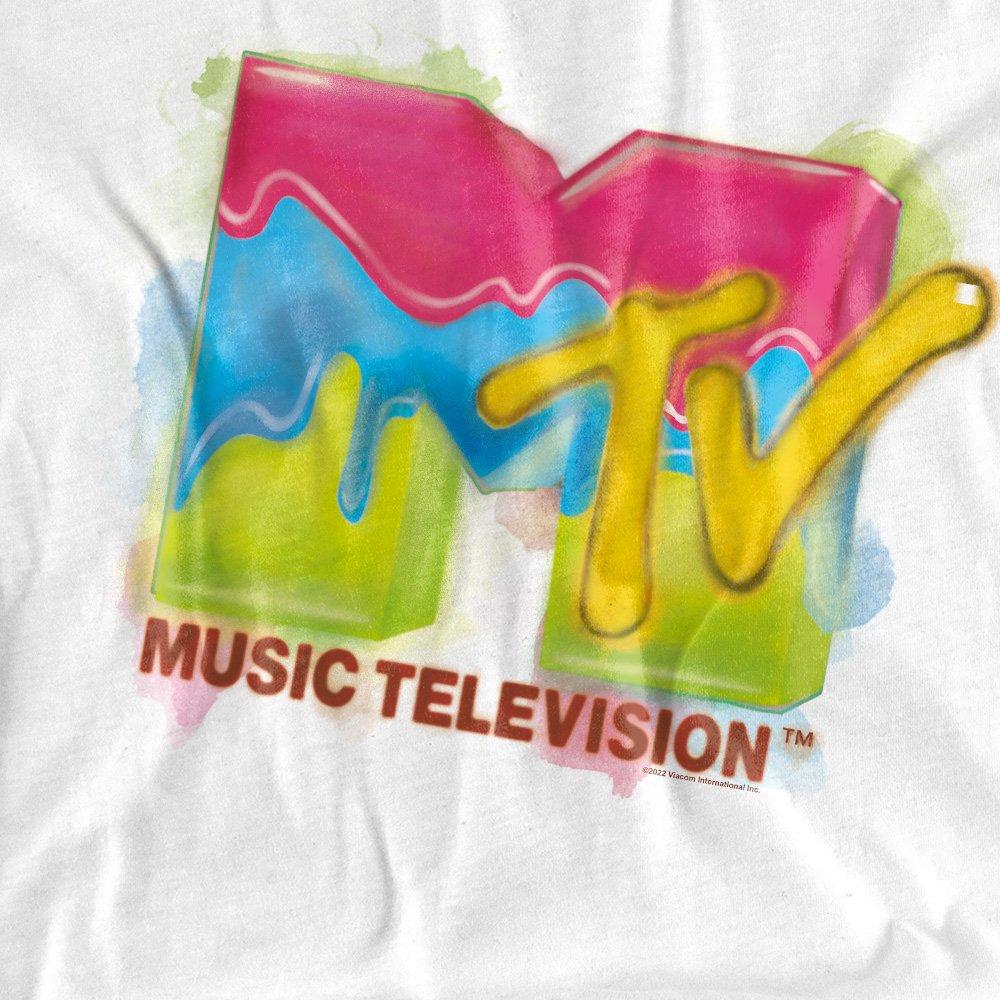 White - Other - MTV Paint Logo Mens Long Sleeve T Shirt White - 2