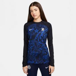 Nike Chelsea Dri FIT Strike Drill Performance Quarter Zip Long Sleeve Top Womens