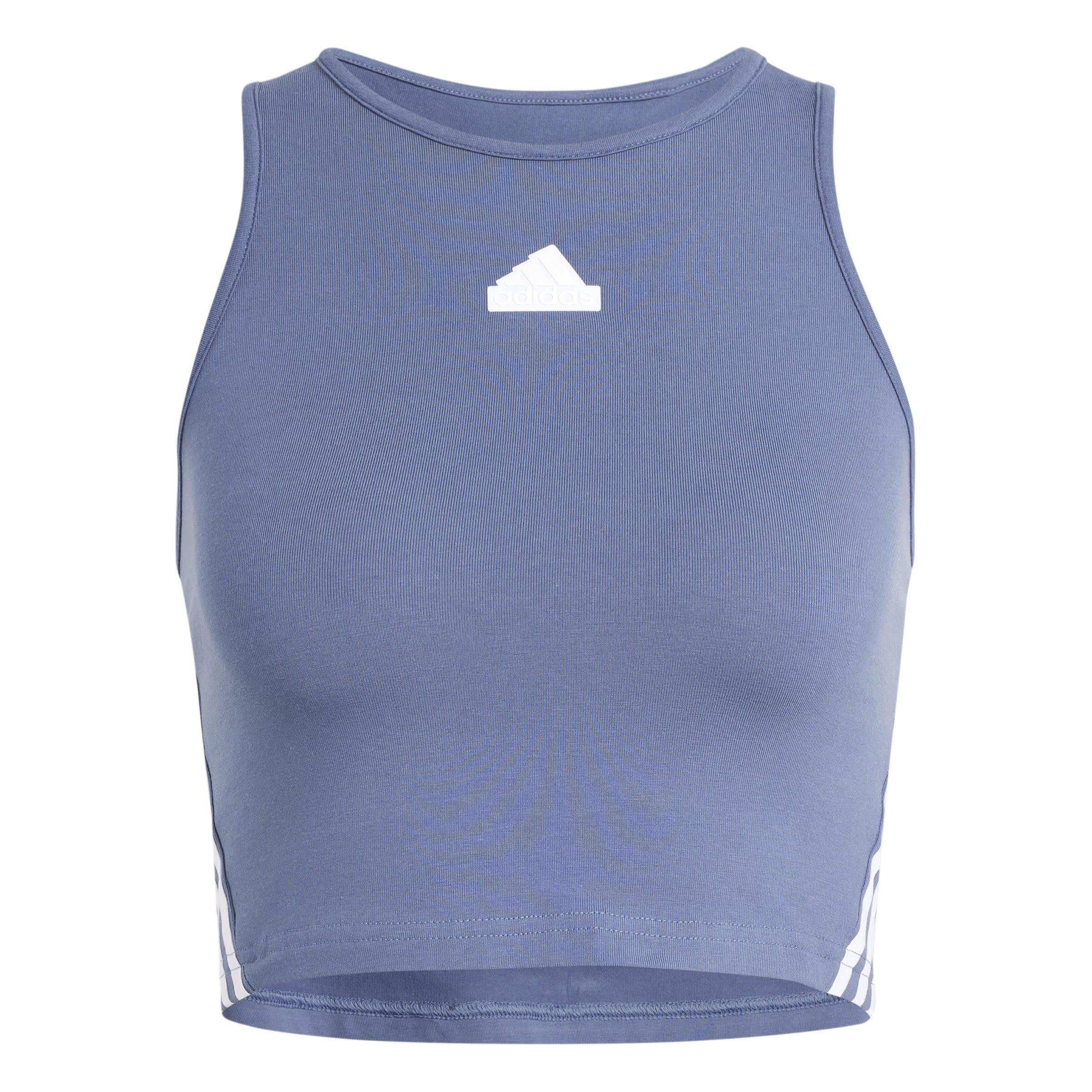 Adidas Women's Future Icons 3-Stripes Tank Top - Preloved Ink - L (16-18)