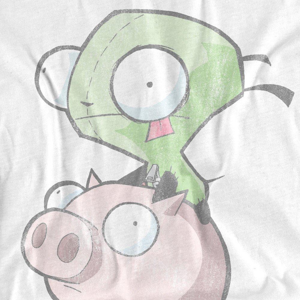 White - Other - Invader Zim Gir And Pig Ladies T Shirt White - 2