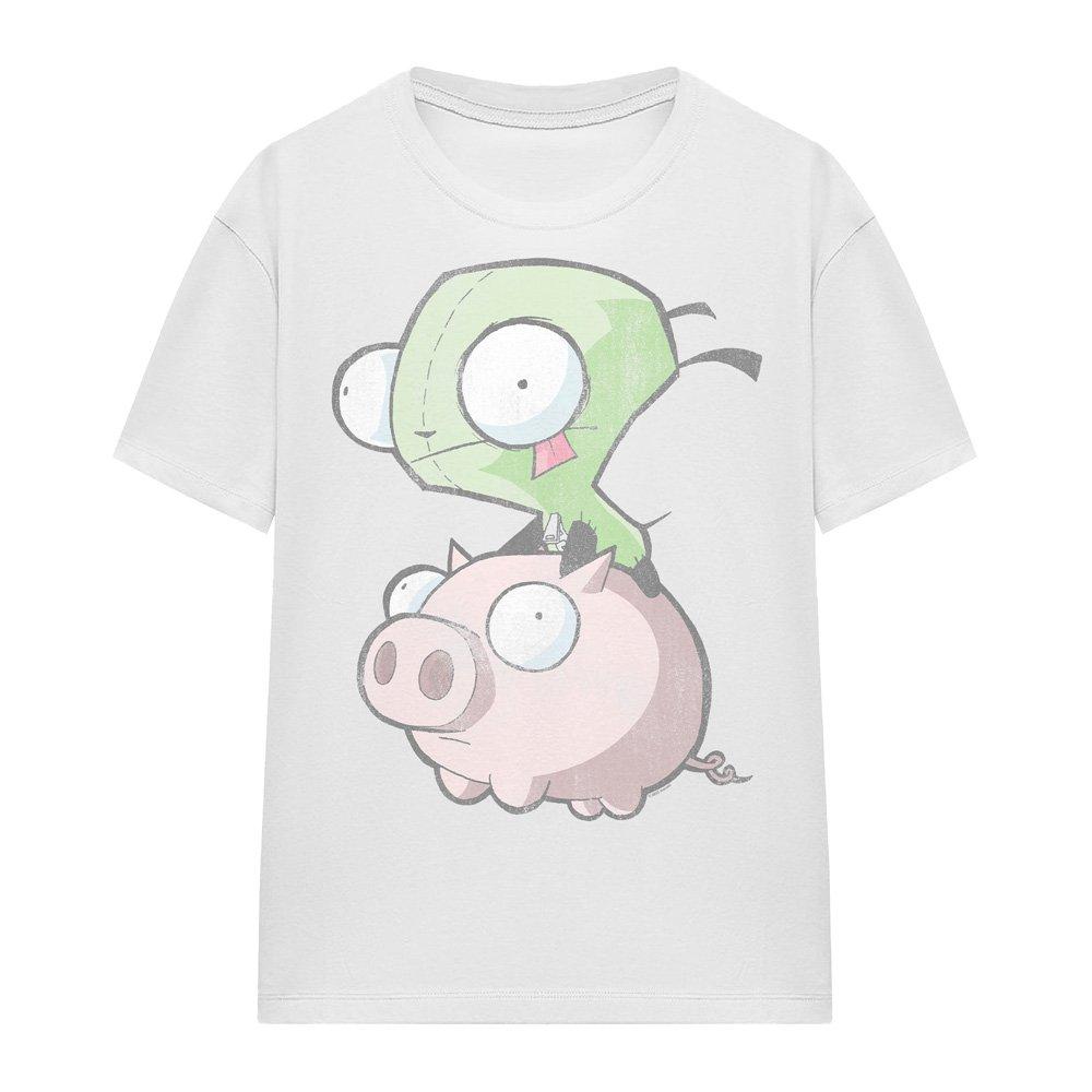 White - Other - Invader Zim Gir And Pig Ladies T Shirt White - 4