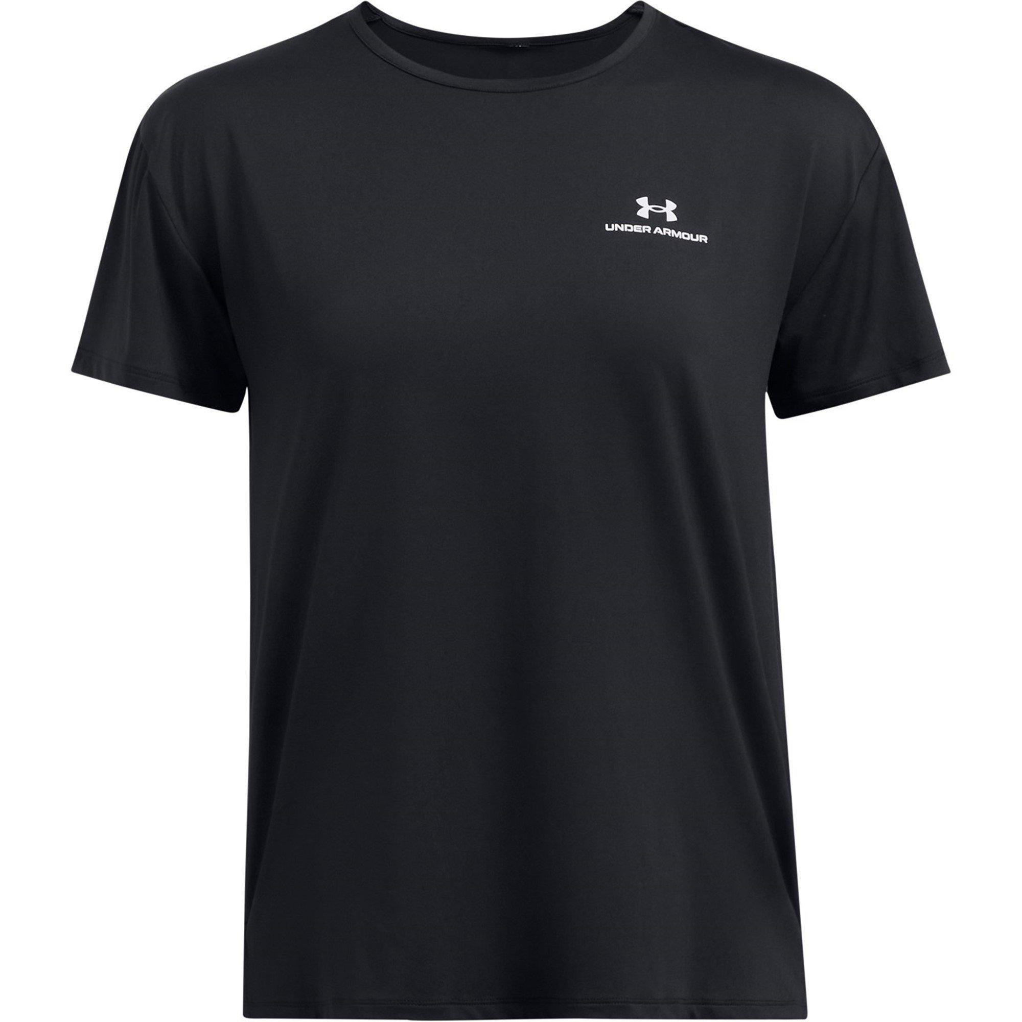 BLACK WHITE - Under Armour - Women's RUSH Short Sleeve Performance Gym Top - 1