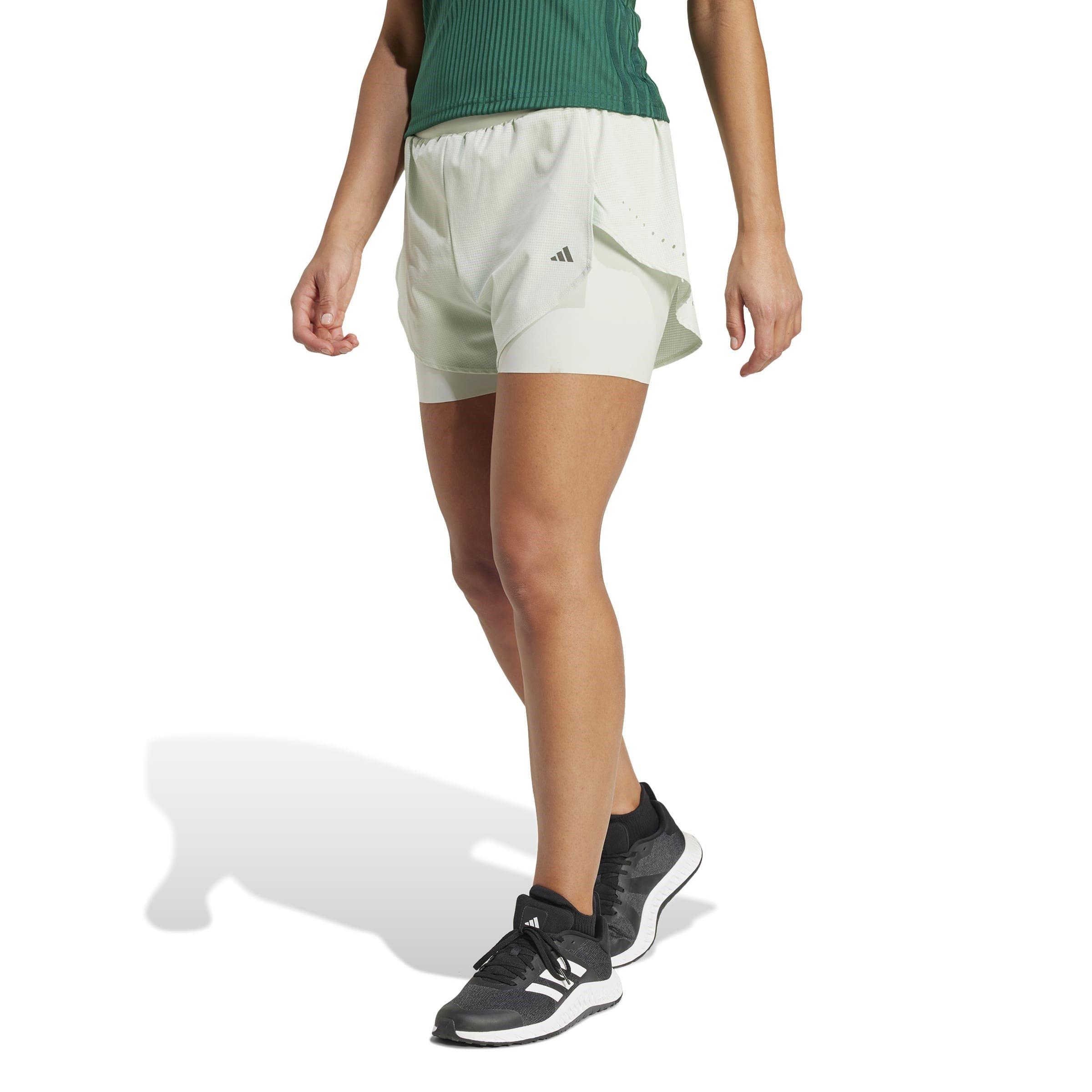 Laneno zelena - adidas - Designed For Training HIIT 2-in-1 Shorts Womens - 2