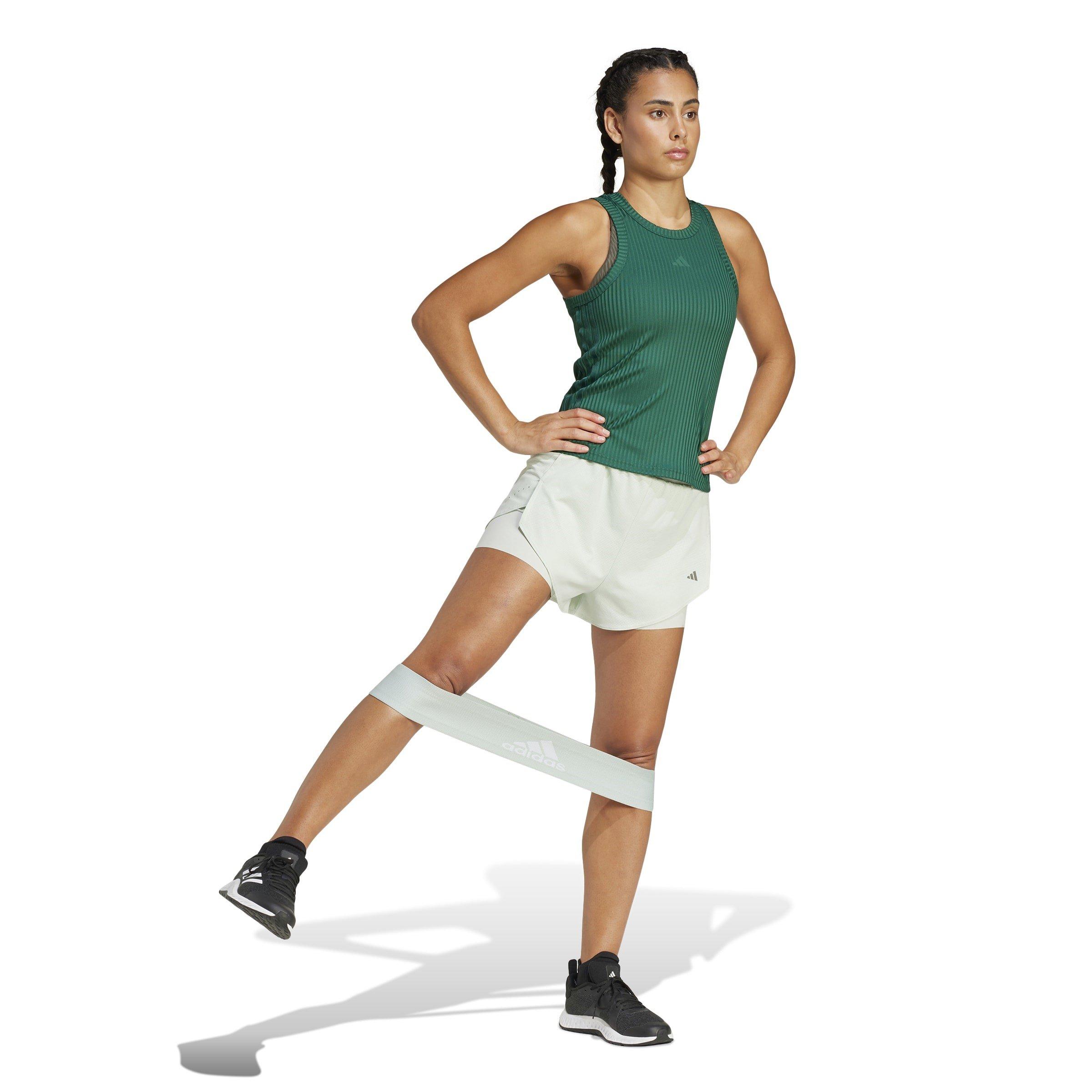 Laneno zelena - adidas - Designed For Training HIIT 2-in-1 Shorts Womens - 4