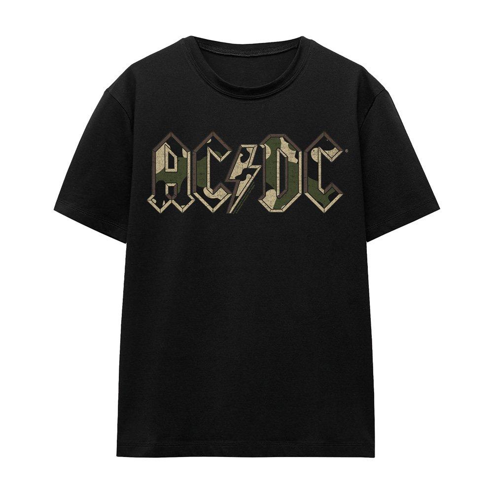 Black - ACDC - AC DC Camo Logo T-Shirt Black - 4