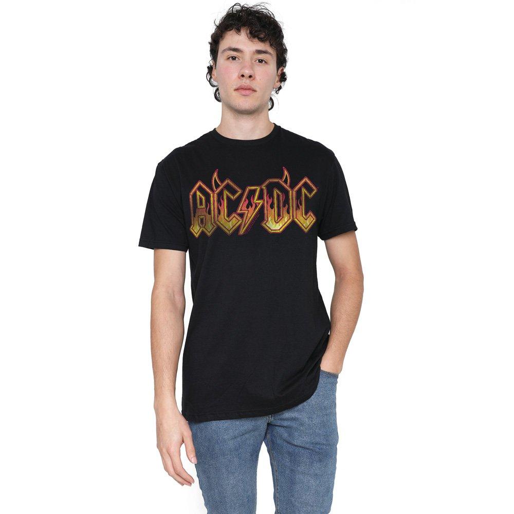 Black - ACDC - AC DC Fire Logo Unisex T Shirt Black - 1