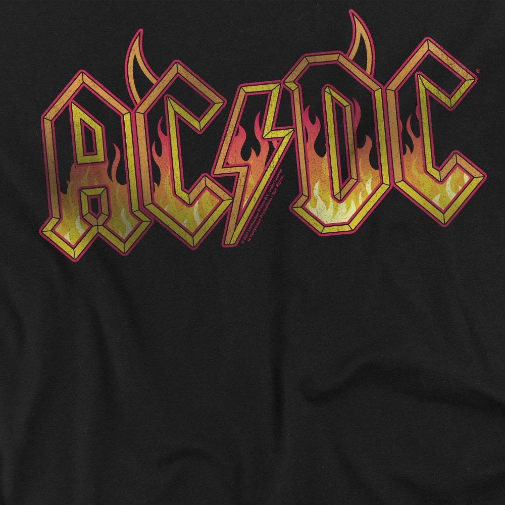 Black - ACDC - AC DC Fire Logo Unisex T Shirt Black - 2