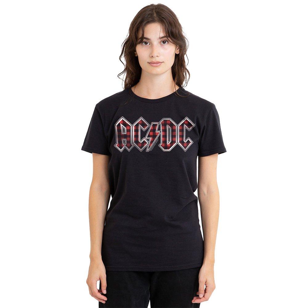 Black - ACDC - AC DC Plaid Logo T-Shirt Black - 1