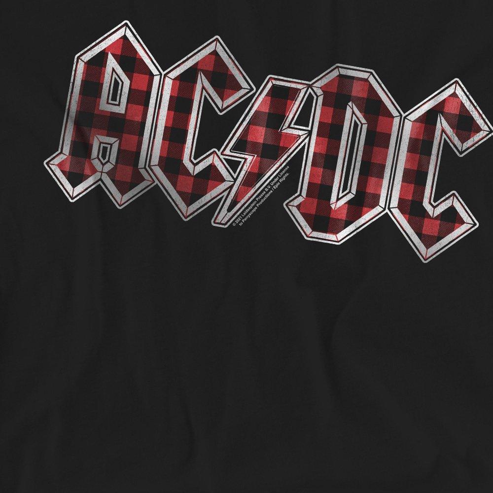 Black - ACDC - AC DC Plaid Logo T-Shirt Black - 2