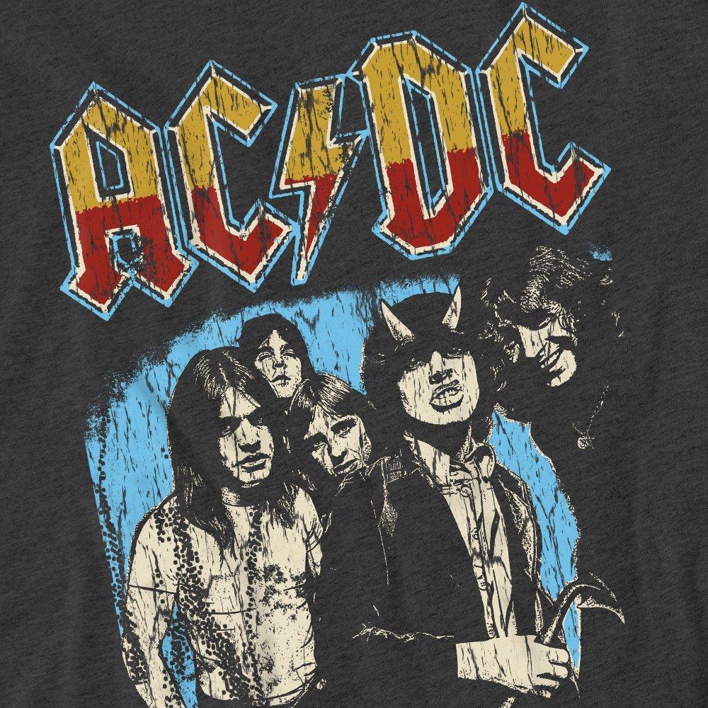 Charcoal - ACDC - AC DC World Tour 79-Adult Heather Black - 2