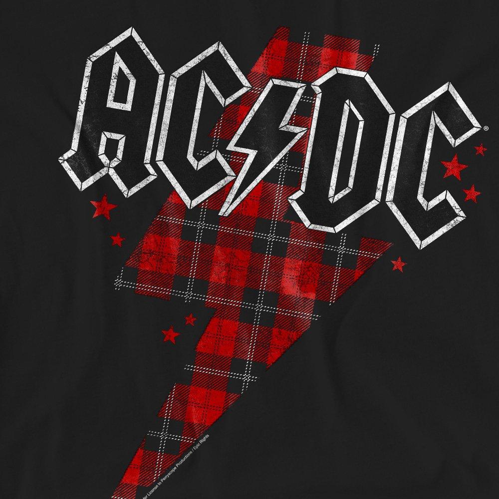 Black - ACDC - AC DC Plaid Bolt T-Shirt Black - 2