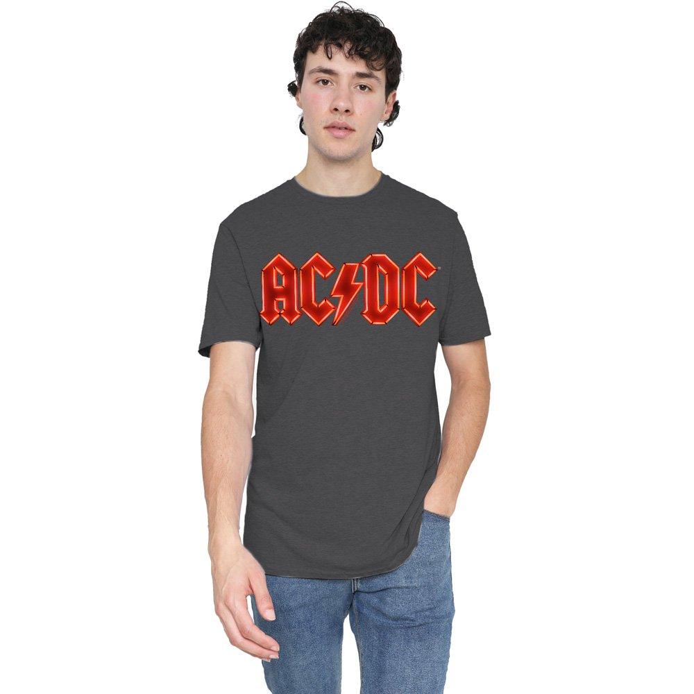 Charcoal - ACDC - AC DC Pwr Up Logo-Adult Heather Black - 1