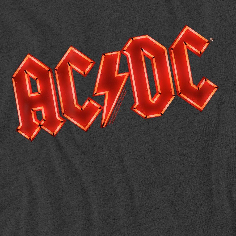 Charcoal - ACDC - AC DC Pwr Up Logo-Adult Heather Black - 2
