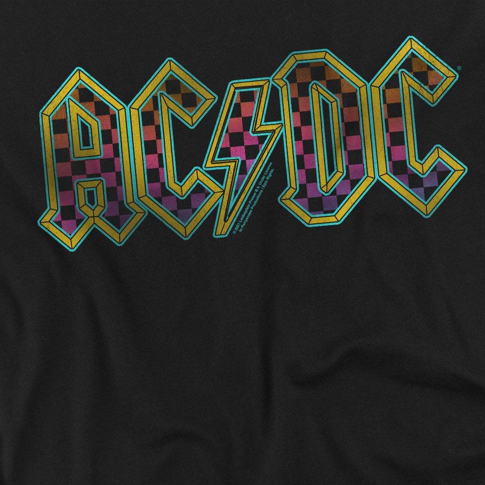 Black - ACDC - AC DC Checkerboard Gradient Logo Unisex T Shirt B - 2