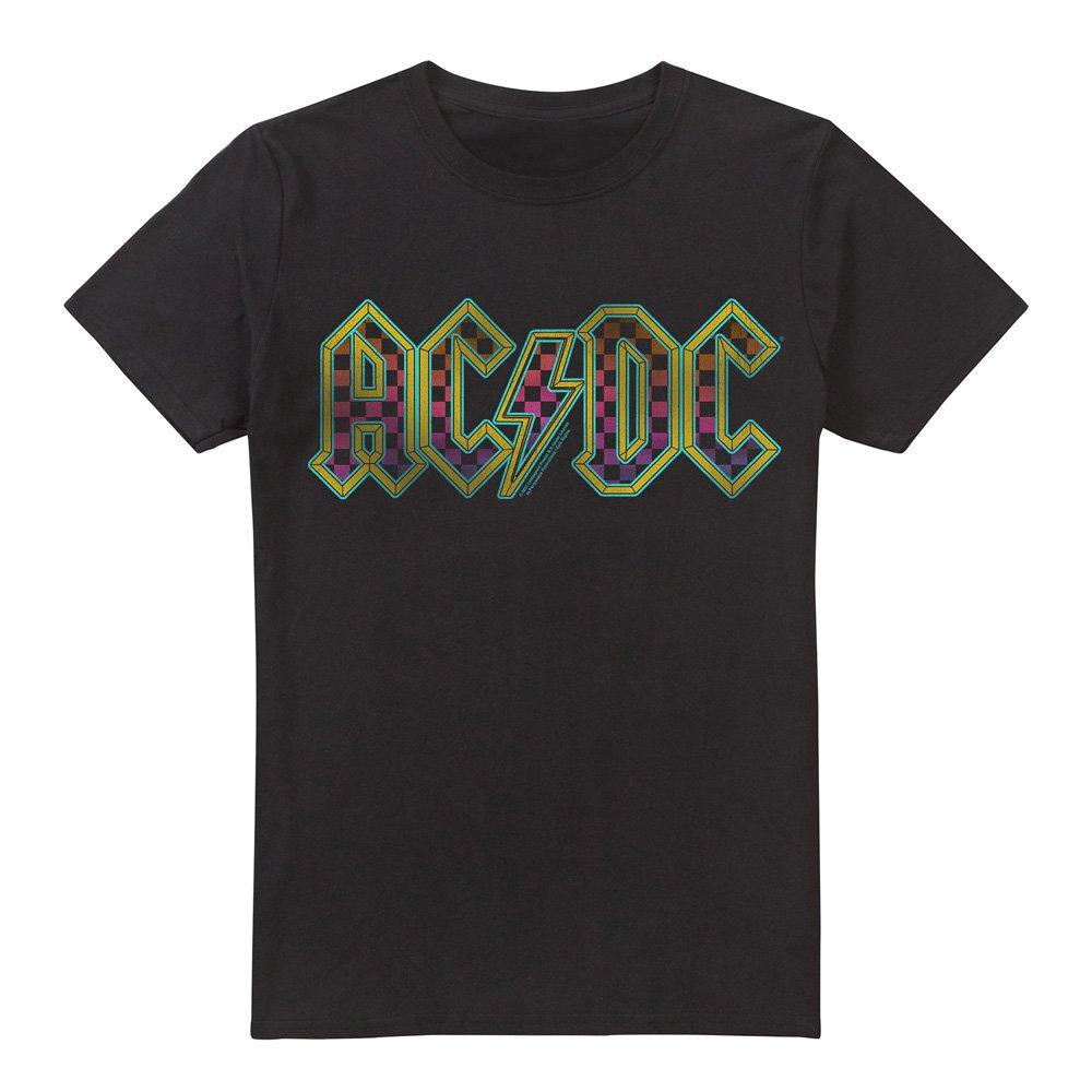 Black - ACDC - AC DC Checkerboard Gradient Logo Unisex T Shirt B - 4