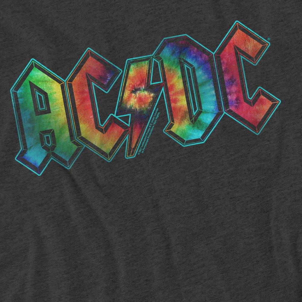 Charcoal - ACDC - AC DC Tie Dye Logo-Adult Heather Black - 2