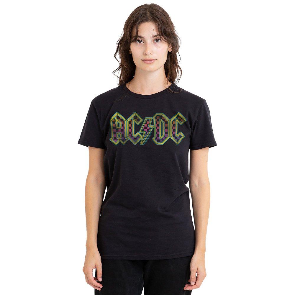 Black - ACDC - AC DC Checkerboard Gradient Logo T-Shirt Black - 1