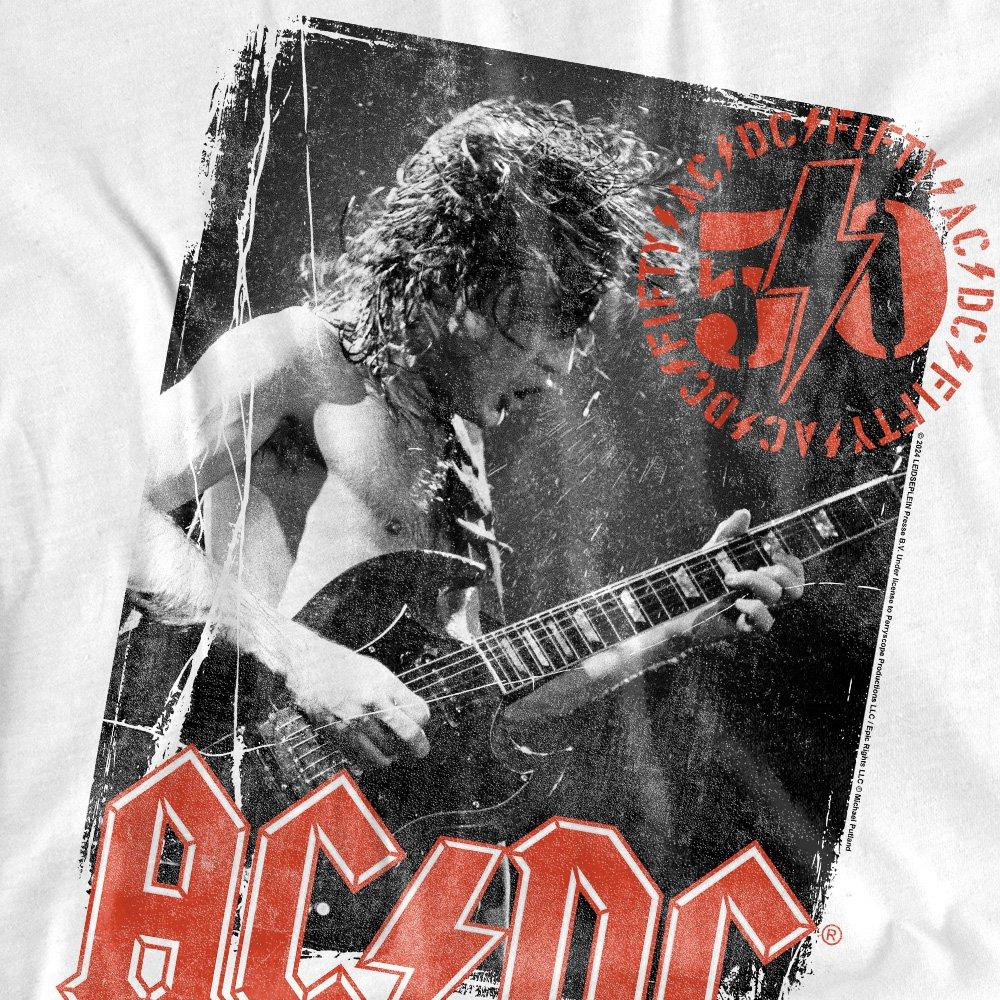 White - ACDC - AC DC Stamp Poster Unisex T Shirt White - 2