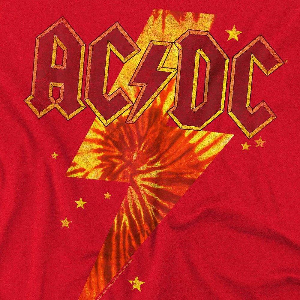Red - ACDC - AC DC Tie Dye Bolt Unisex T Shirt Red - 2