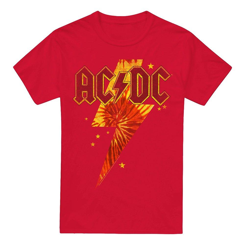 Red - ACDC - AC DC Tie Dye Bolt Unisex T Shirt Red - 4