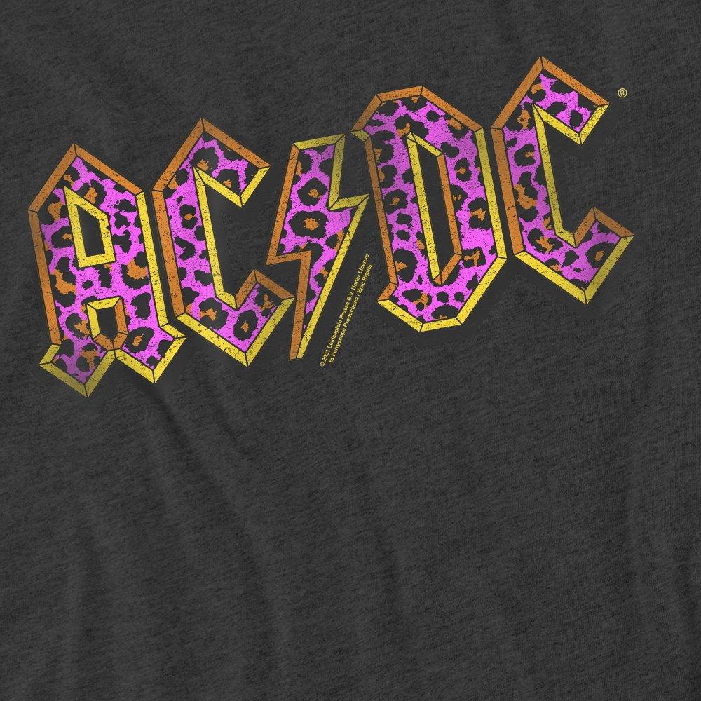 Charcoal - ACDC - AC DC Animal Print-Adult Heather Black - 2