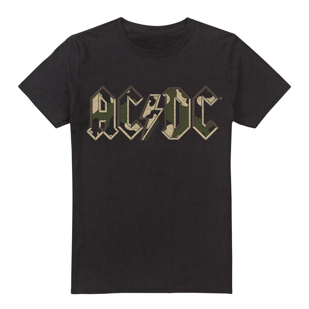 Black - ACDC - AC DC Camo Logo Unisex T Shirt Black - 4